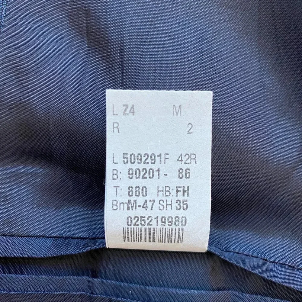 Lauren Ralph Lauren Wool Plaid Sport Coat Men's 42R Dinner Jacket Blazer Navy